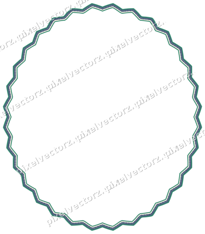 Dekorativer Zierrahmen in Bernstein und Grün mit Oval und Zackenrand