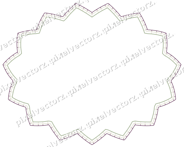 Dekorativer Zierrahmen in Dunkelmagenta und Limette mit Oval