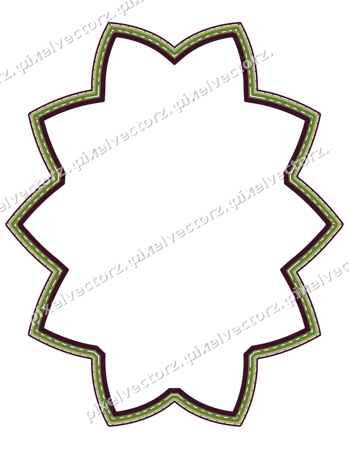 Dekorativer Zierrahmen in Limette und Rosa mit Oval und Zackenrand