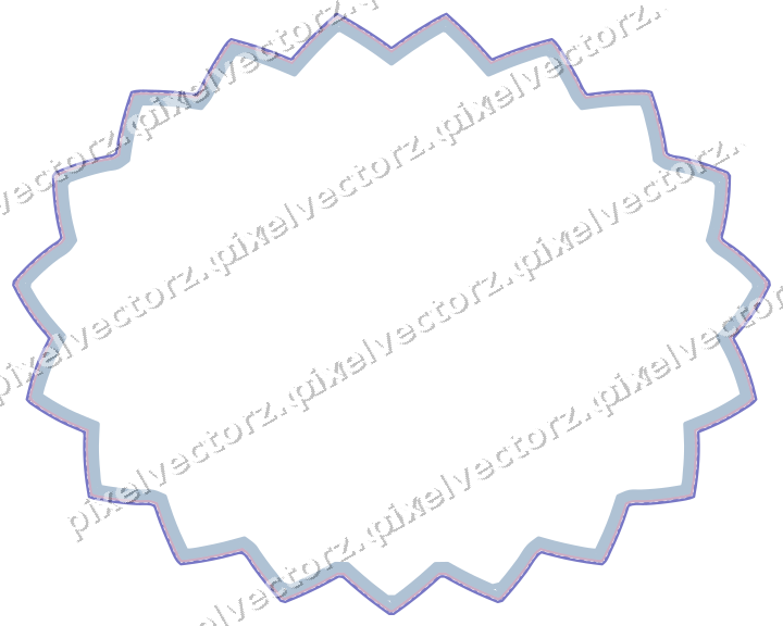 Dekorativer Zierrahmen in Violett und Blau mit Oval und Zackenrand