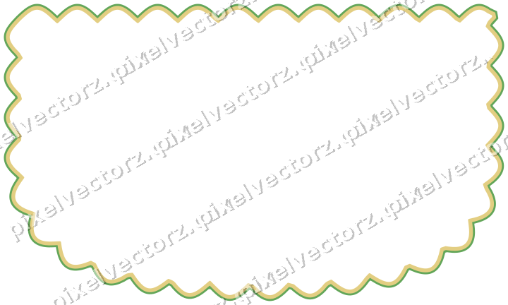Dekorativer Zierrahmen in Limette und Gelb mit Wappen und Lappenrand