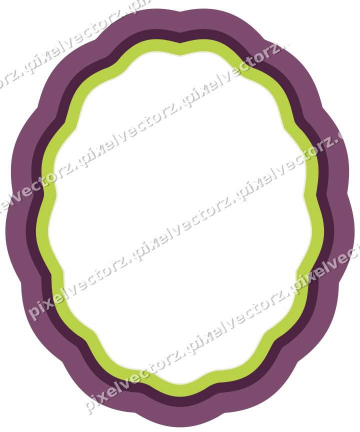 Dekorativer Zierrahmen in Dunkelmagenta und Limette mit Oval