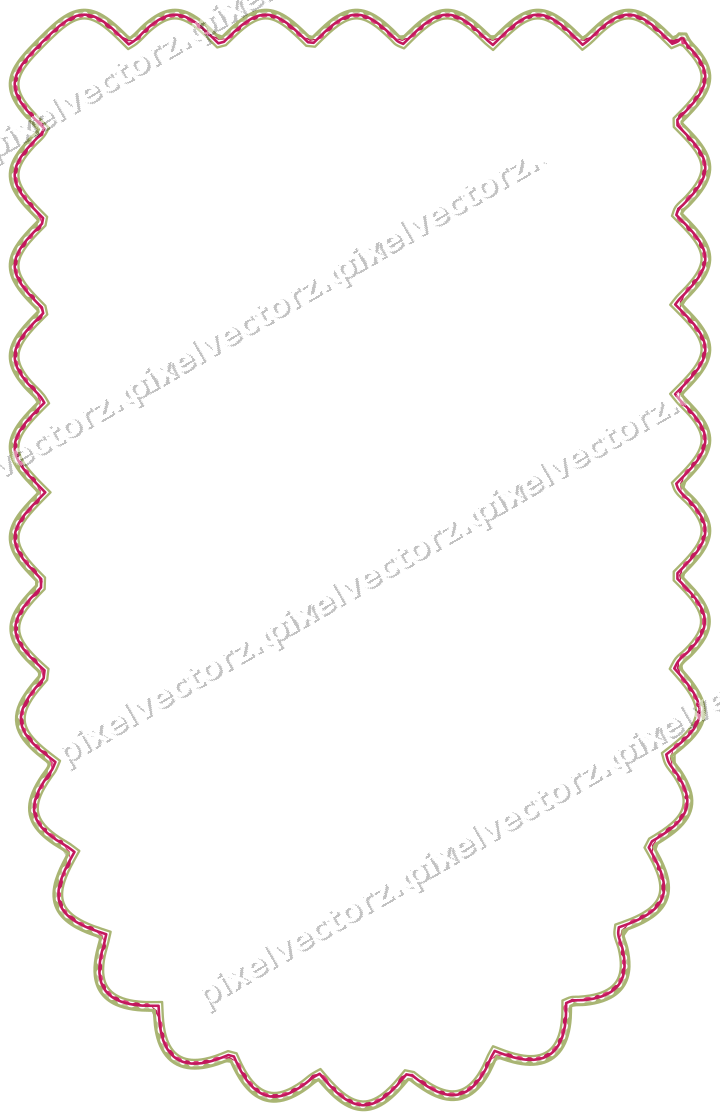 Dekorativer Zierrahmen in Limette und Rosa mit Wappen und Lappenrand
