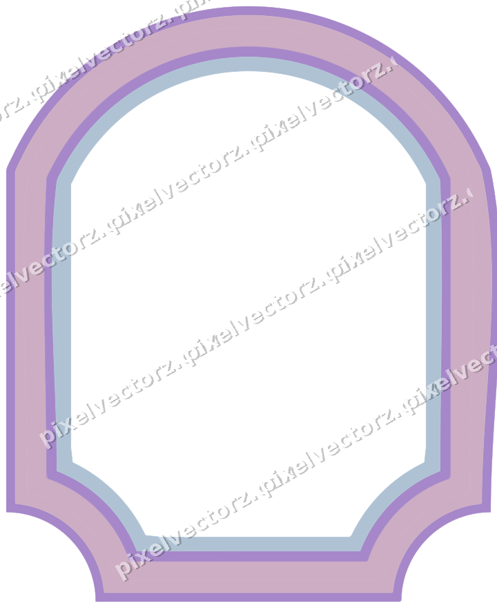 Dekorativer Zierrahmen in Violett und Blau mit Tafel und Rundbogen