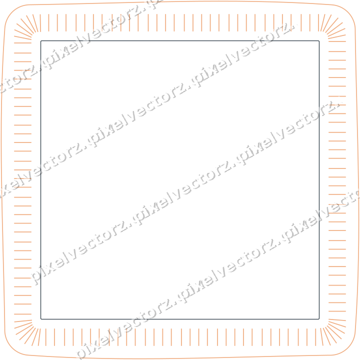 Dekorativer Zierrahmen in Blau und Orange mit Tafel und Strichelung