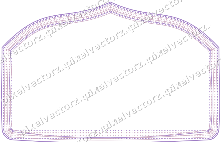 Dekorativer Zierrahmen in Violett und Blau mit Tafel und Eselsrücken