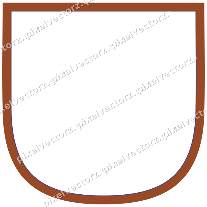 Dekorativer Zierrahmen in Orange und Blau mit Wappen und Volles Band