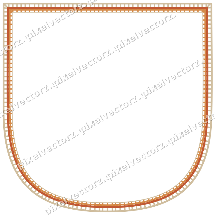 Dekorativer Zierrahmen in Orange und Bernstein mit Wappen