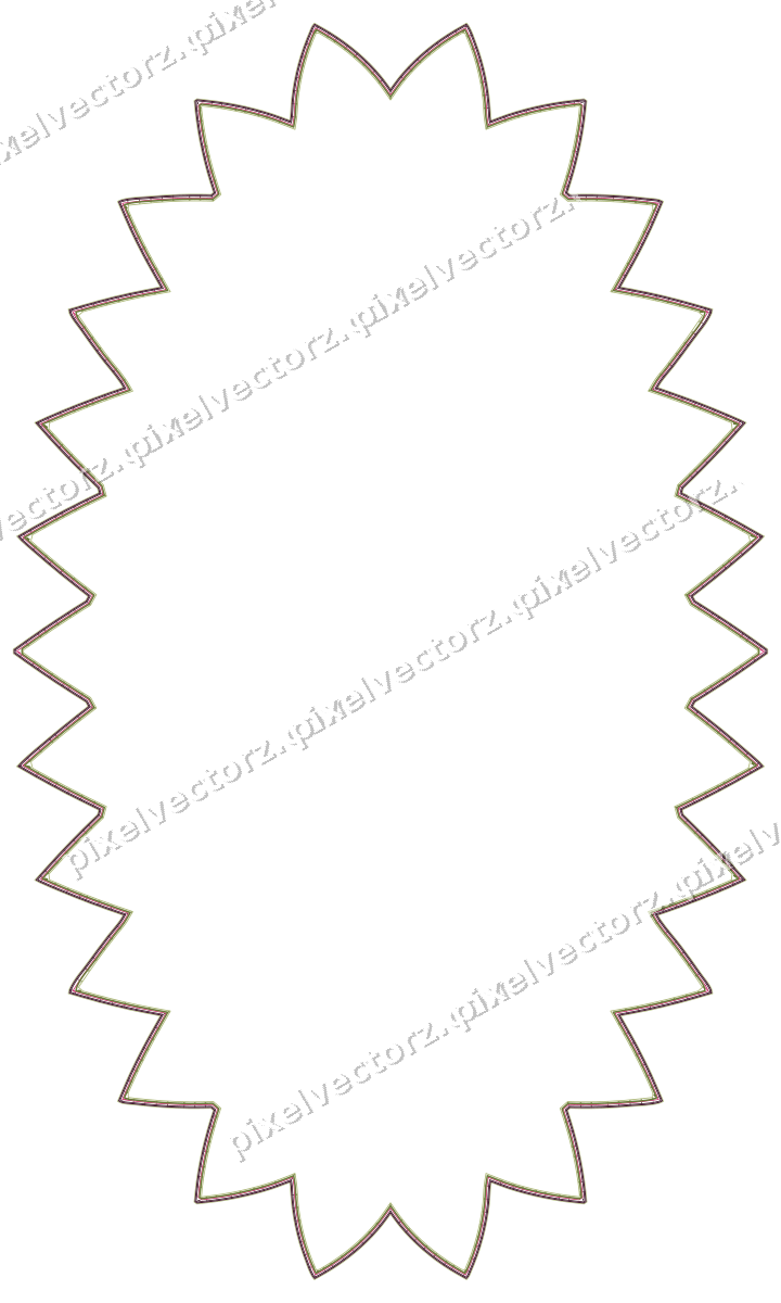 Dekorativer Zierrahmen in Limette und Rosa mit Oval und Zackenrand