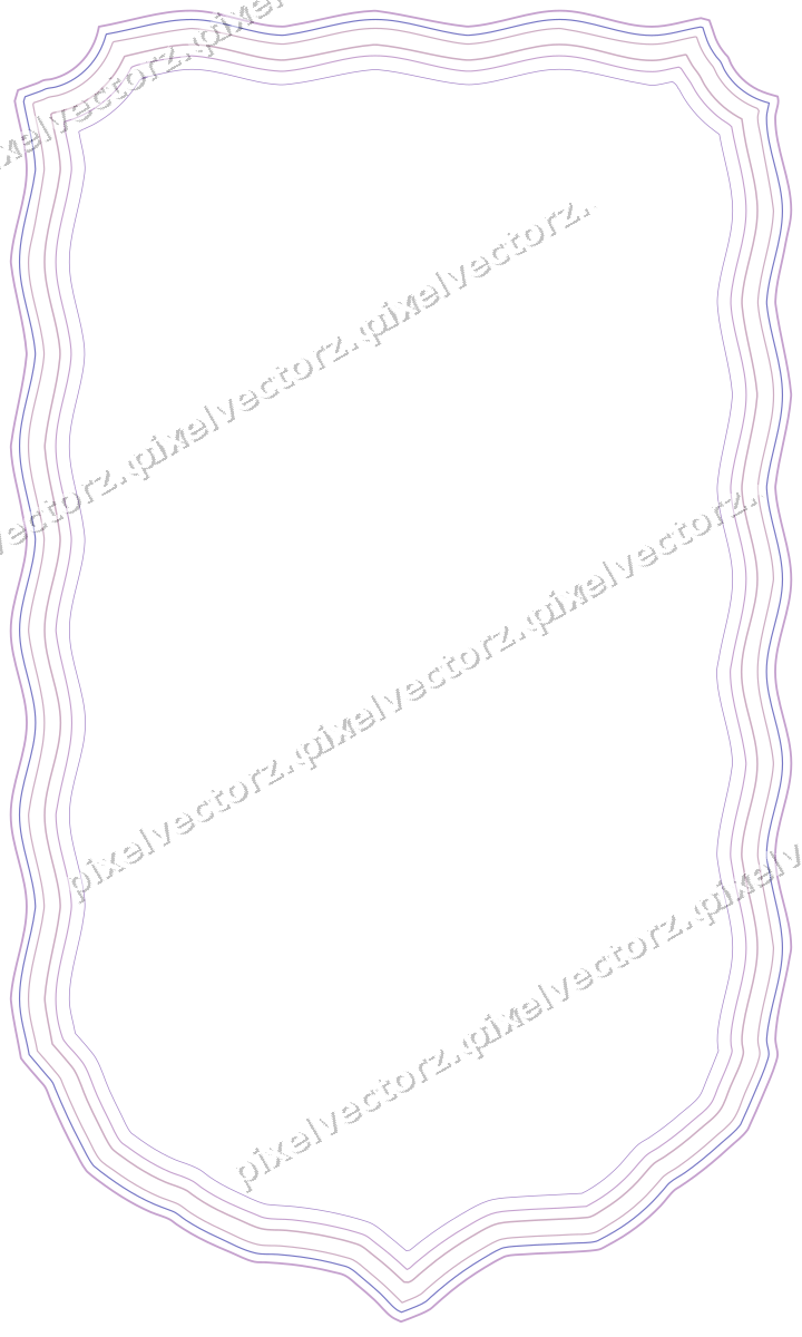 Dekorativer Zierrahmen in Violett und Blau mit Tafel und Zackenrand