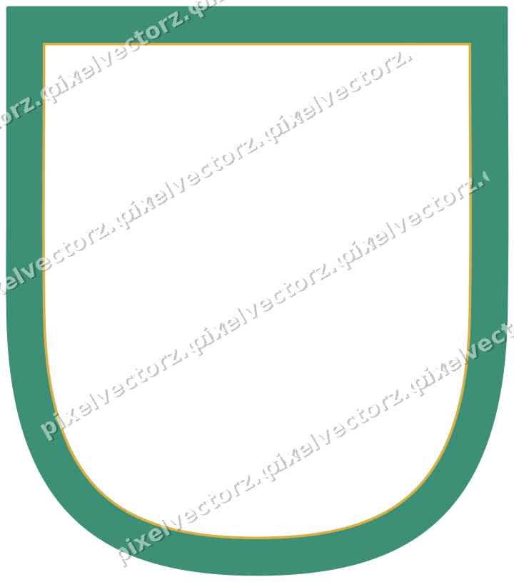 Dekorativer Zierrahmen in Bernstein und Grün mit Wappen
