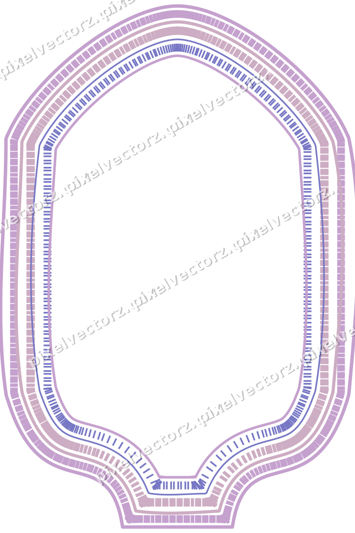 Dekorativer Zierrahmen in Violett und Blau mit Tafel und Spitzbogen