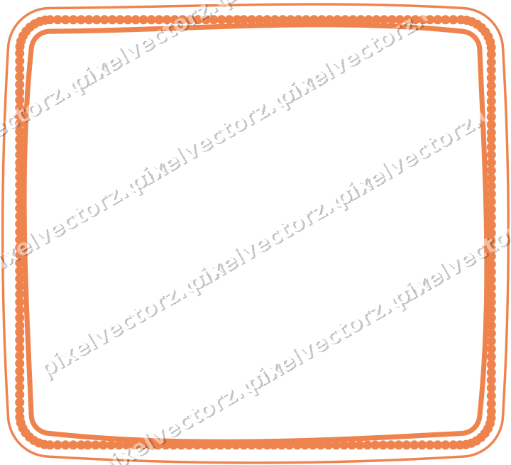 Dekorativer Zierrahmen in Orange und Petrol mit Tafel und Punktreihe