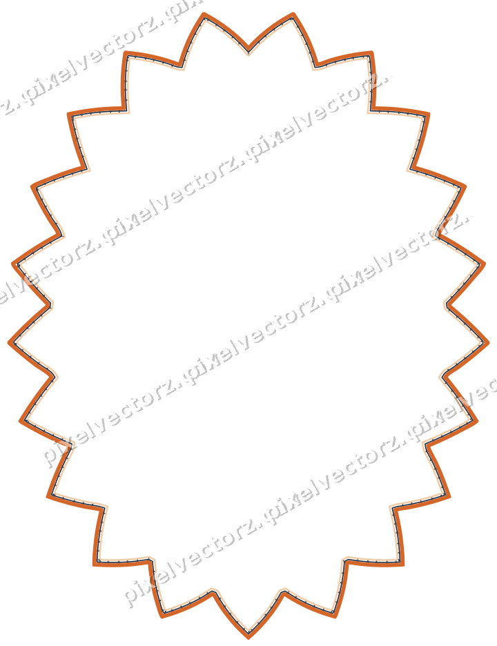 Dekorativer Zierrahmen in Dunkelblau und Orange mit Oval