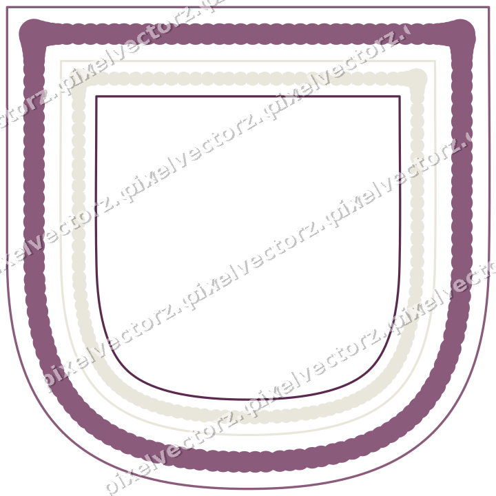 Dekorativer Zierrahmen in Dunkelmagenta und Limette mit Wappen