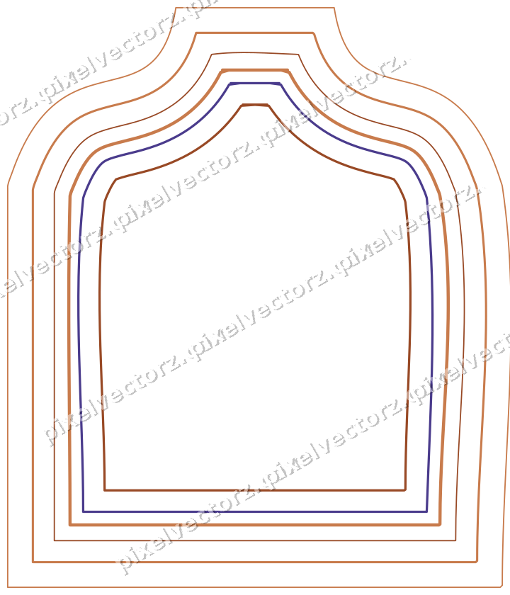 Dekorativer Zierrahmen in Orange und Blau mit Tafel
