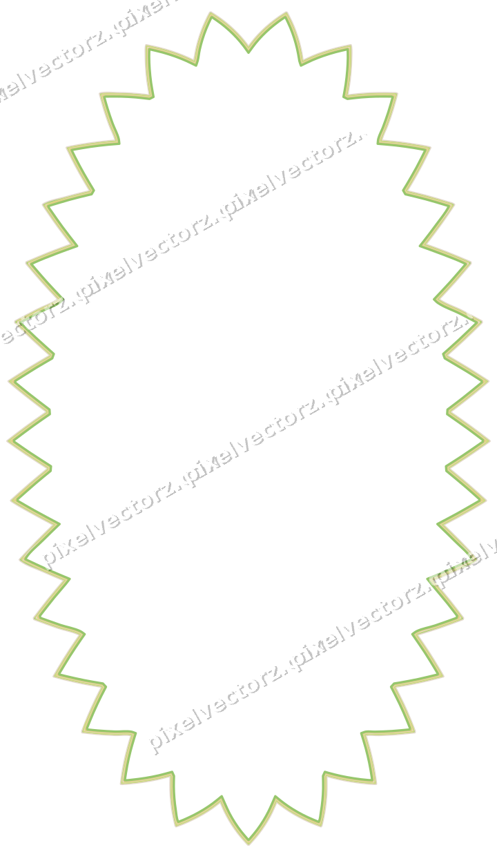 Dekorativer Zierrahmen in Limette und Gelb mit Oval und Zackenrand