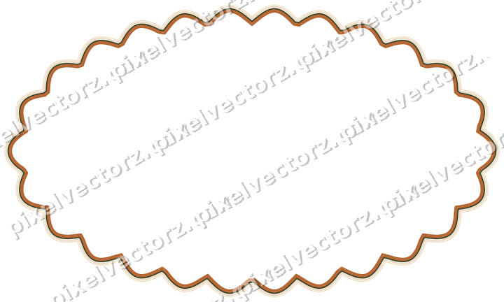 Dekorativer Zierrahmen in Dunkelgrün und Orange mit Oval