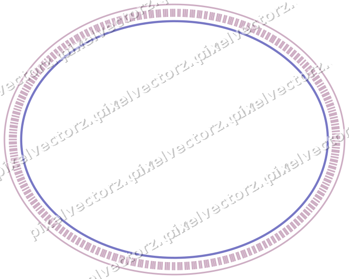Dekorativer Zierrahmen in Violett und Blau mit Oval und Strichelung