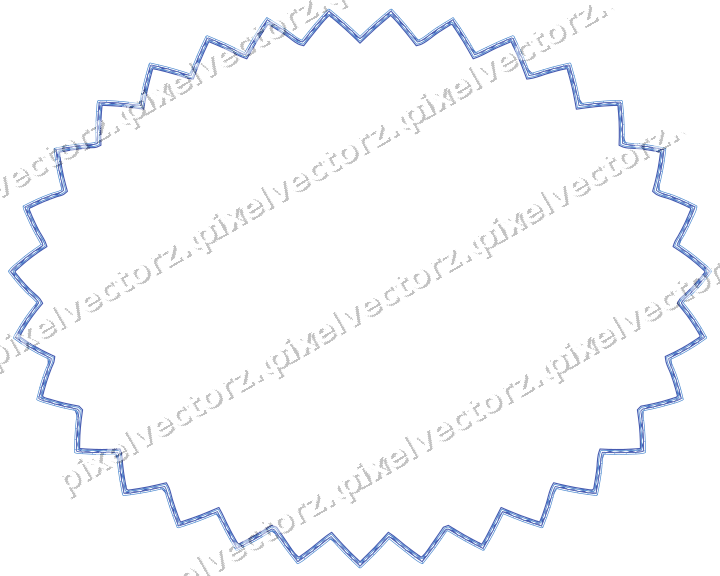 Dekorativer Zierrahmen in Blau und Türkis mit Oval und Zackenrand
