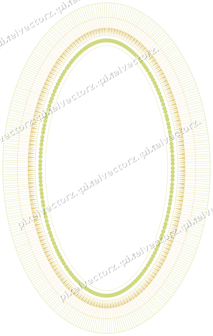 Dekorativer Zierrahmen in Limette und Gelb mit Oval und Schraffur