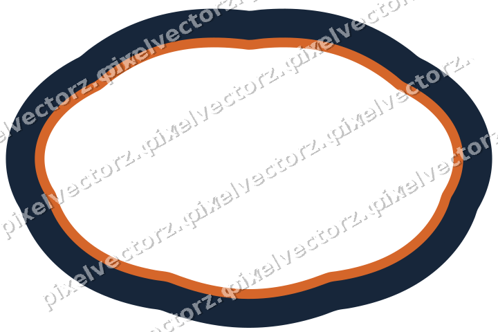 Dekorativer Zierrahmen in Dunkelblau und Orange mit Oval