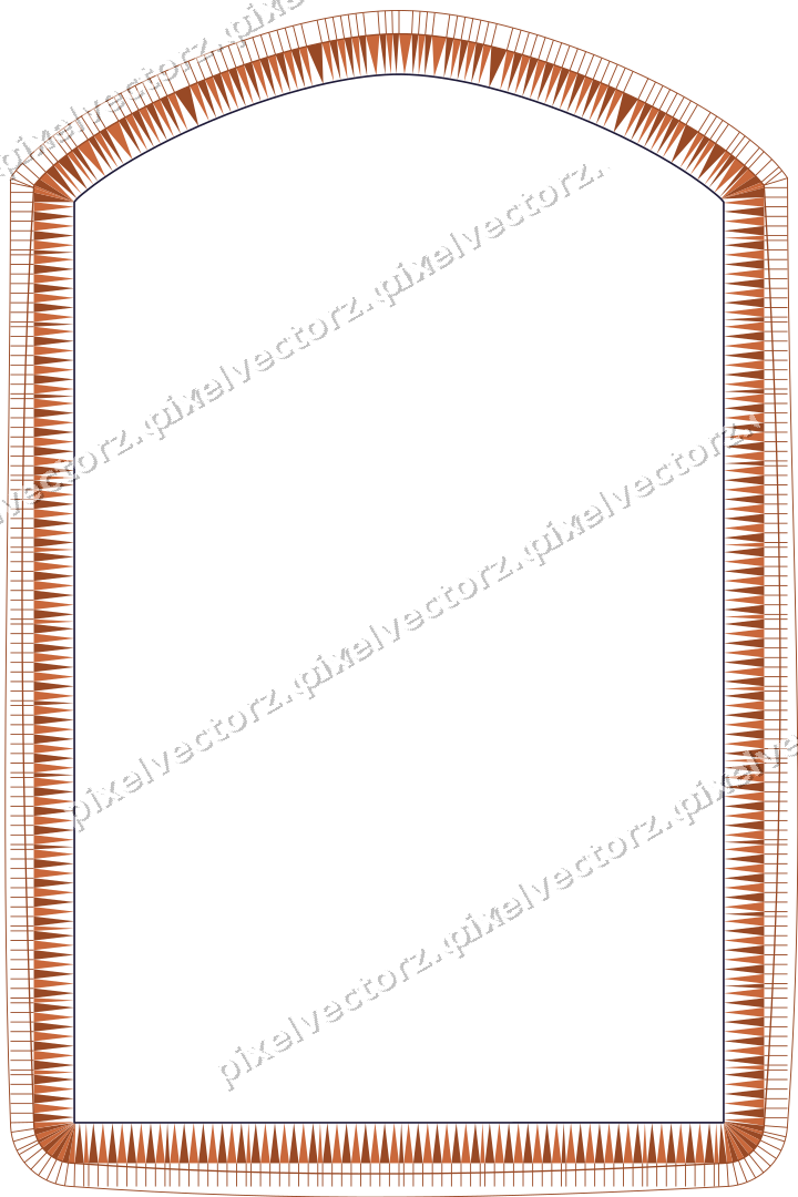 Dekorativer Zierrahmen in Orange und Blau mit Tafel und Spitzbogen
