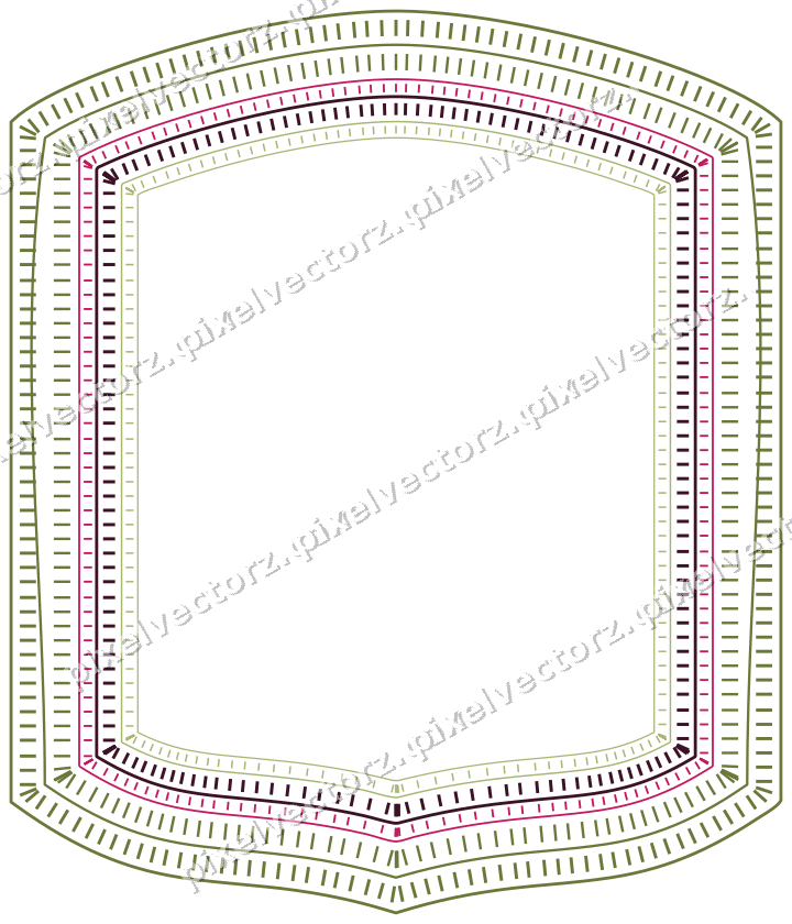 Dekorativer Zierrahmen in Limette und Rosa mit Tafel und Spitzbogen