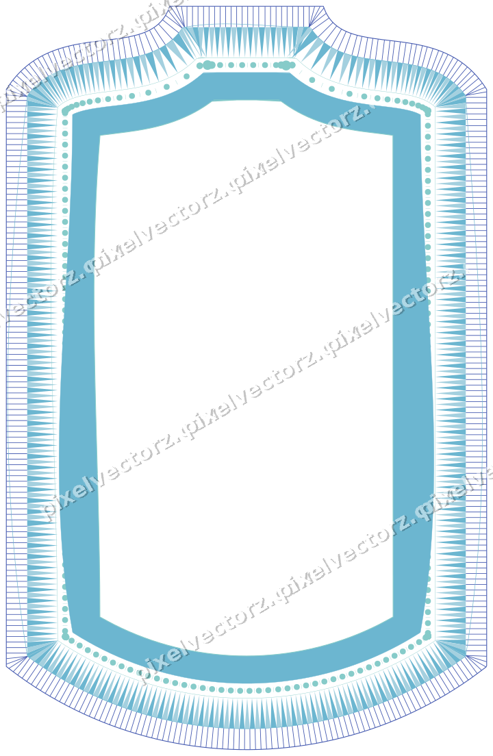 Dekorativer Zierrahmen in Blau und Türkis mit Tafel