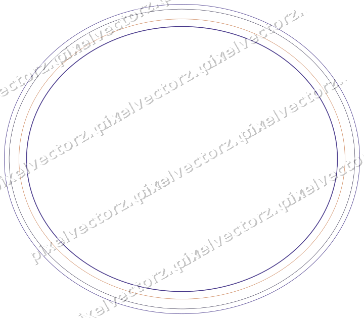 Dekorativer Zierrahmen in Orange und Blau mit Oval
