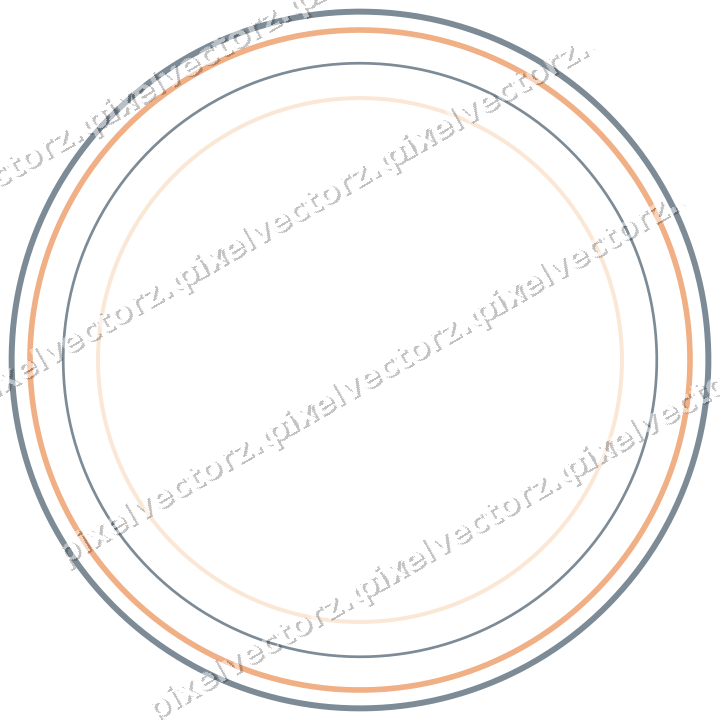 Dekorativer Zierrahmen in Blau und Orange mit Oval