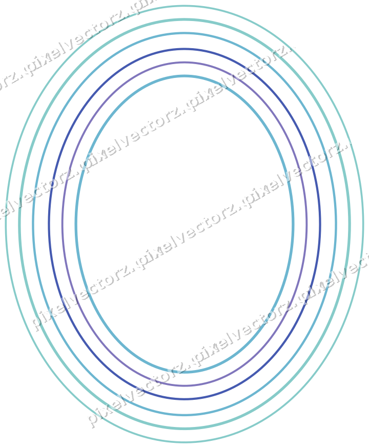 Dekorativer Zierrahmen in Blau und Türkis mit Oval