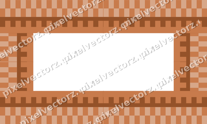 Dekorativer Bilderrahmen in Orange und Blau mit Stufenband