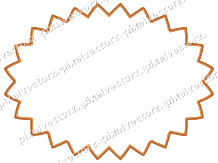 Dekorativer Zierrahmen in Orange und Petrol mit Oval und Zackenrand