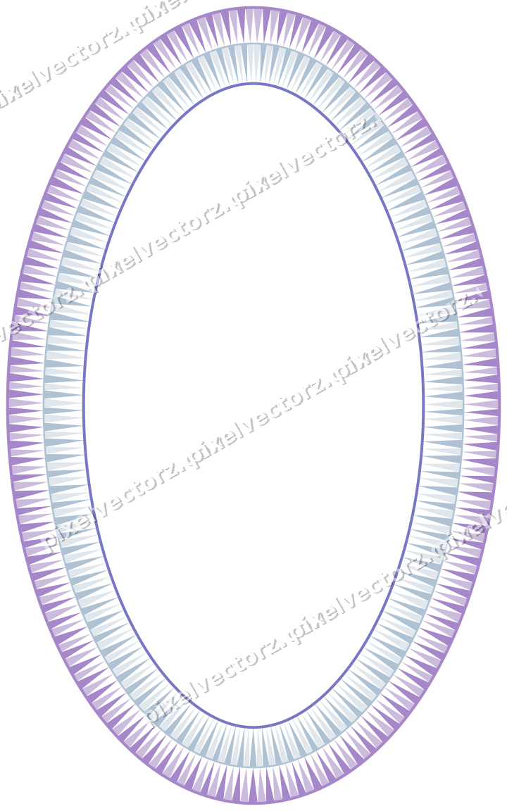 Dekorativer Zierrahmen in Violett und Blau mit Oval und Zahnschnitt