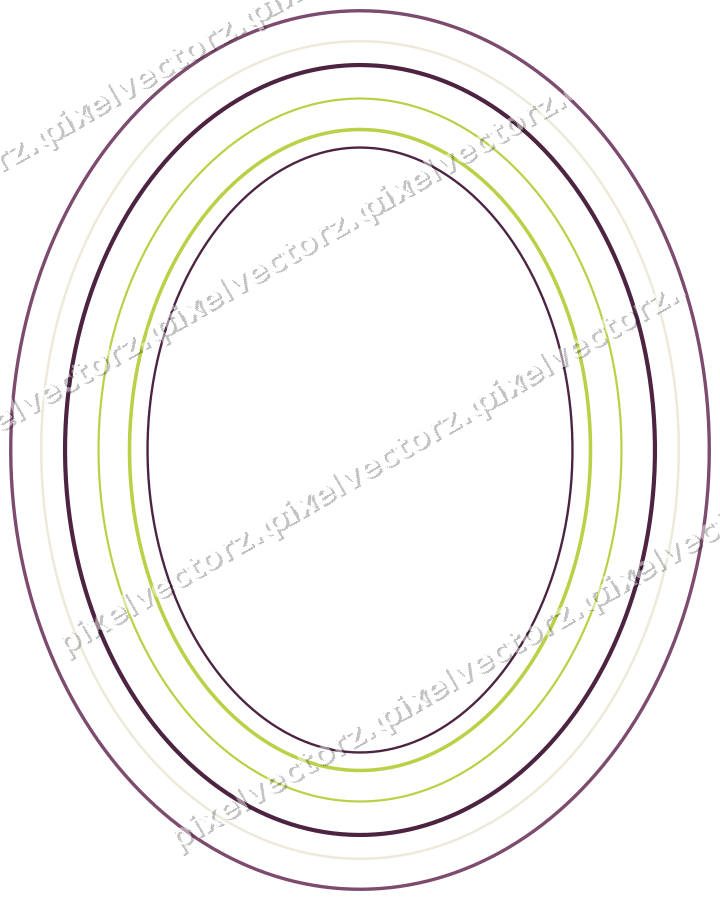 Dekorativer Zierrahmen in Dunkelmagenta und Limette mit Oval