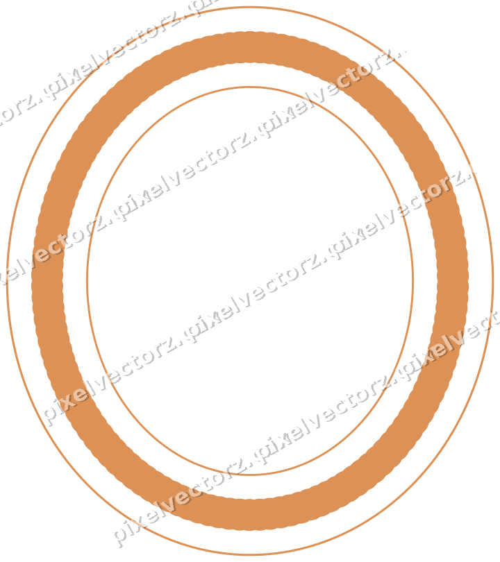 Dekorativer Zierrahmen in Orange und Petrol mit Oval und Perlenreihe