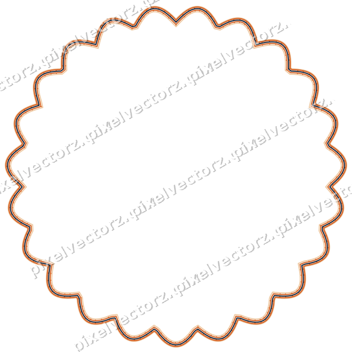 Dekorativer Zierrahmen in Dunkelblau und Orange mit Oval