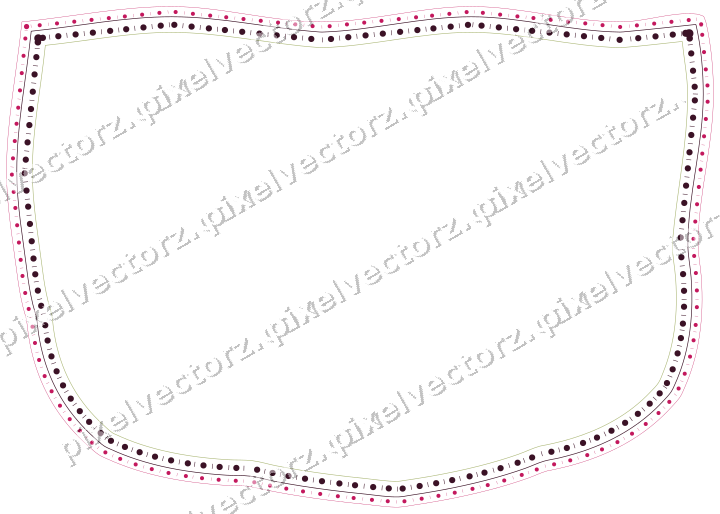 Dekorativer Zierrahmen in Limette und Rosa mit Wappen und Zackenrand