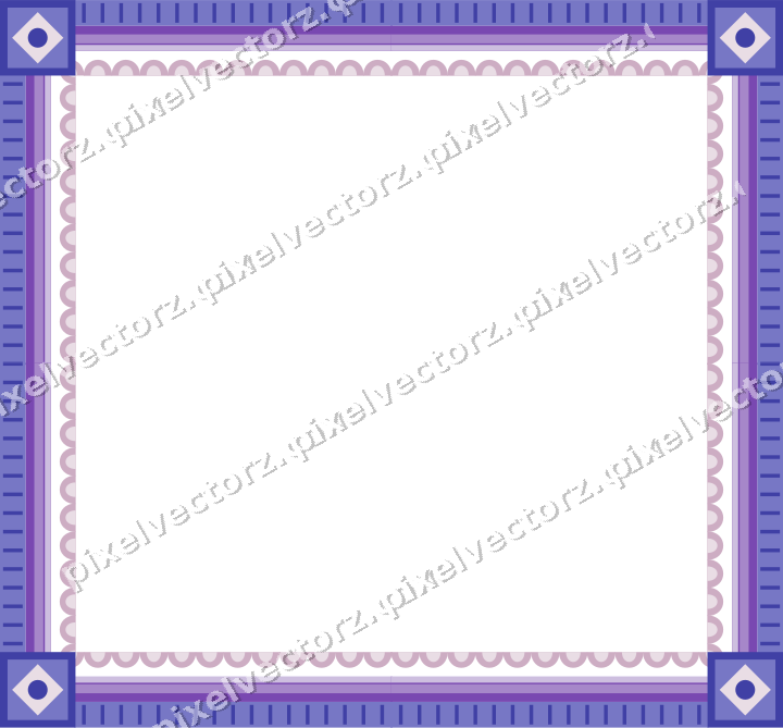 Dekorativer Bilderrahmen in Violett und Blau mit Schuppen