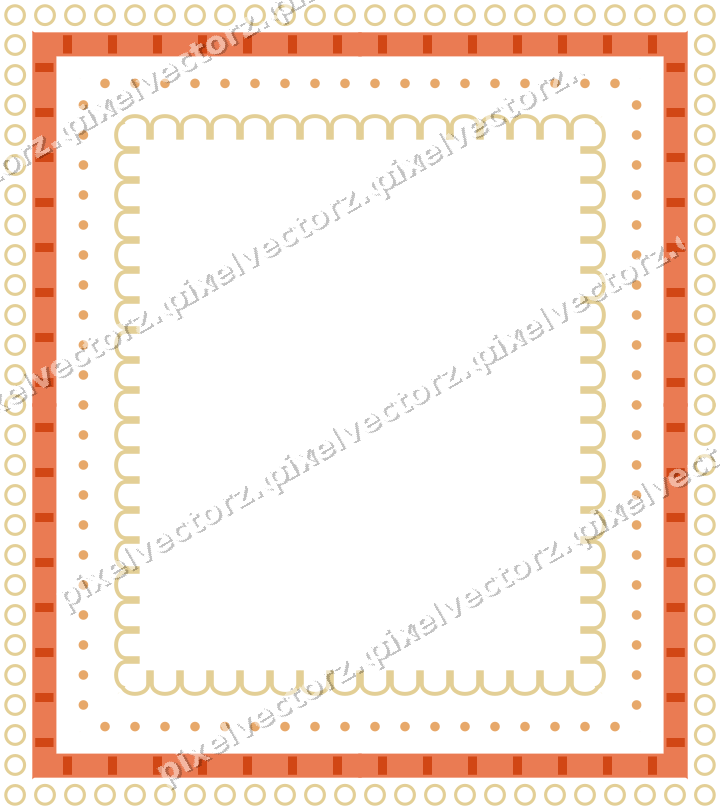 Dekorativer Bilderrahmen in Rot und Orange mit Ringkette