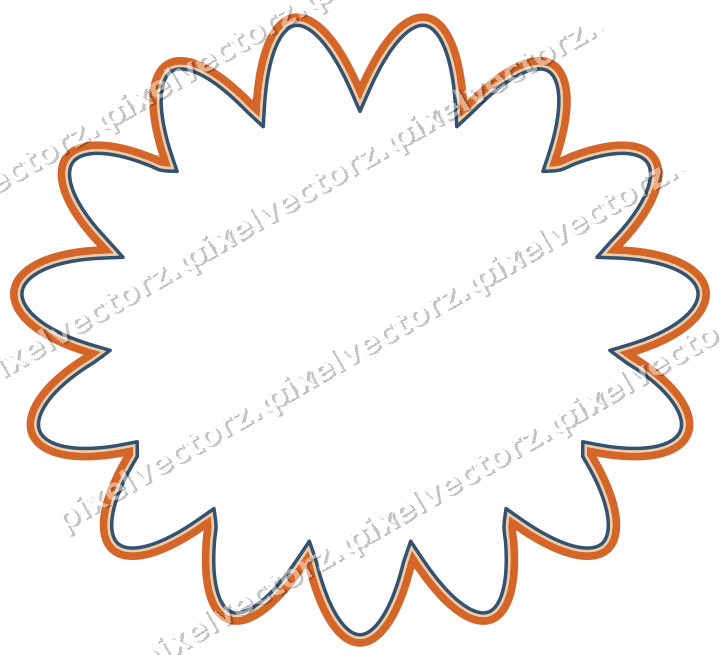 Dekorativer Zierrahmen in Dunkelblau und Orange mit Oval