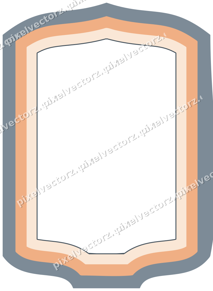 Dekorativer Zierrahmen in Blau und Orange mit Tafel und Eselsrücken