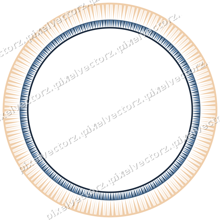 Dekorativer Zierrahmen in Dunkelblau und Orange mit Oval
