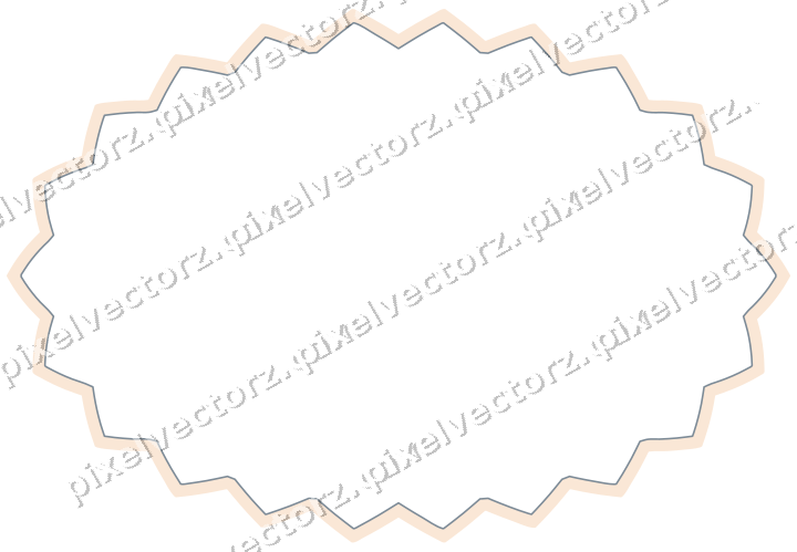 Dekorativer Zierrahmen in Blau und Orange mit Oval und Zackenrand