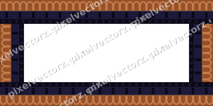 Dekorativer Bilderrahmen in Orange und Blau mit Sternreihe