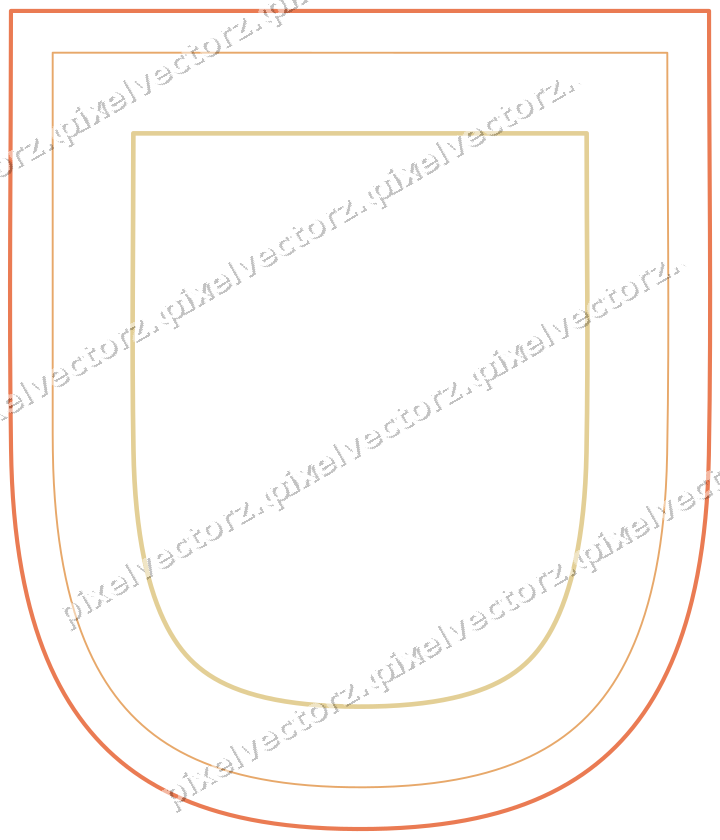 Dekorativer Zierrahmen in Rot und Orange mit Wappen