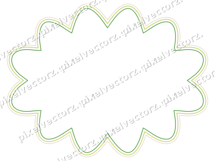 Dekorativer Zierrahmen in Limette und Gelb mit Oval und Lappenrand