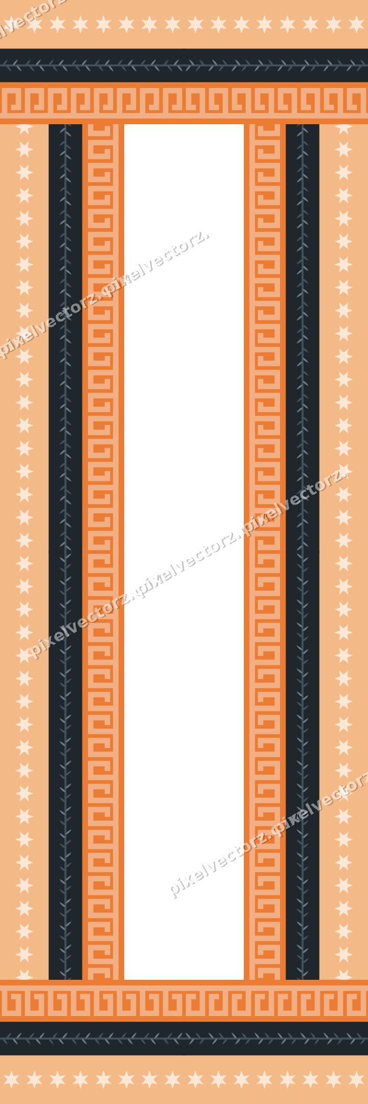 Dekorativer Bilderrahmen in Blau und Orange mit Sternreihe
