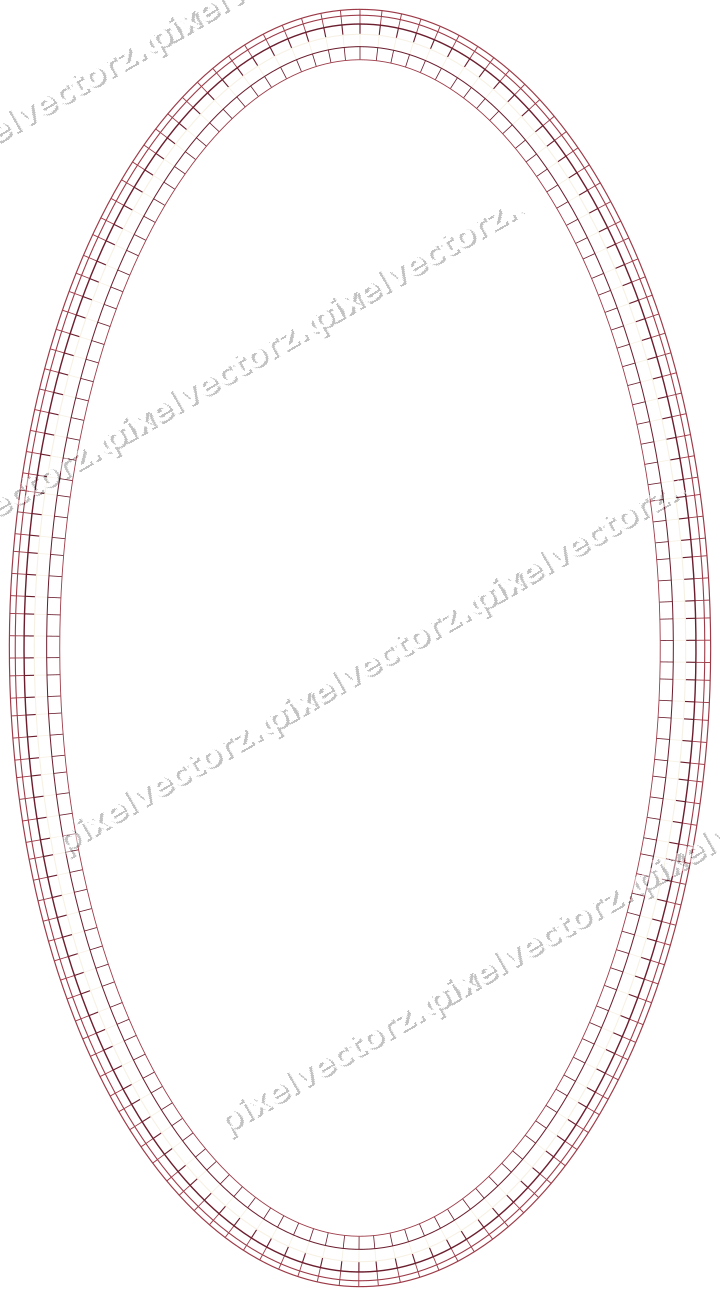 Dekorativer Zierrahmen in Dunkelrosa und Rot mit Oval und Schraffur